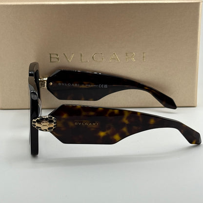 Bvlgari Serpenti Geometric Sunglasses, Dark Havana Tortoise