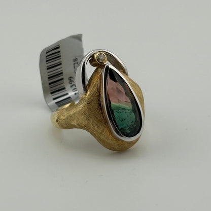 4CT Bi-color Tourmaline Ring, 18k