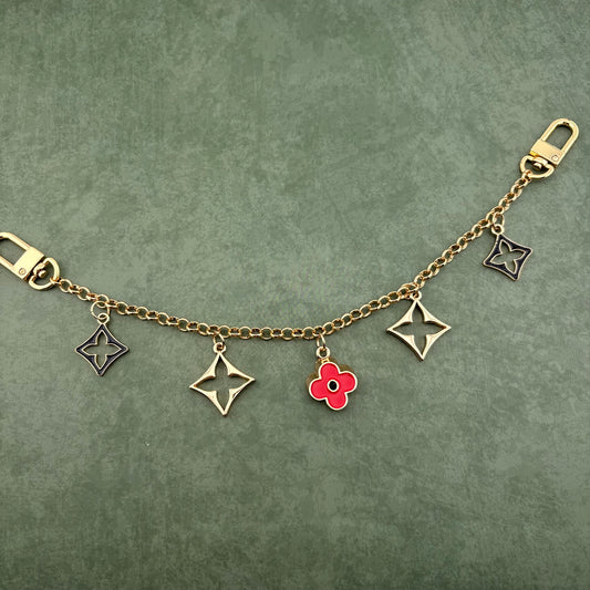 5 Mixed Motif Bag Charm Red/Black