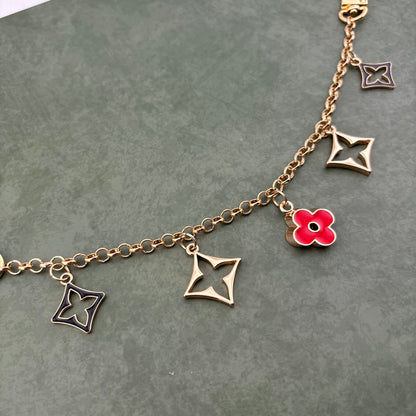 5 Mixed Motif Bag Charm Red/Black