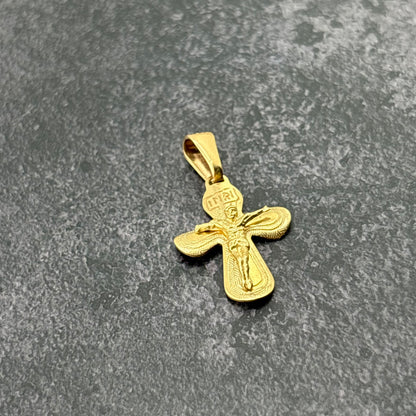 14K Yellow Gold Small Crucifix Cross Pendant