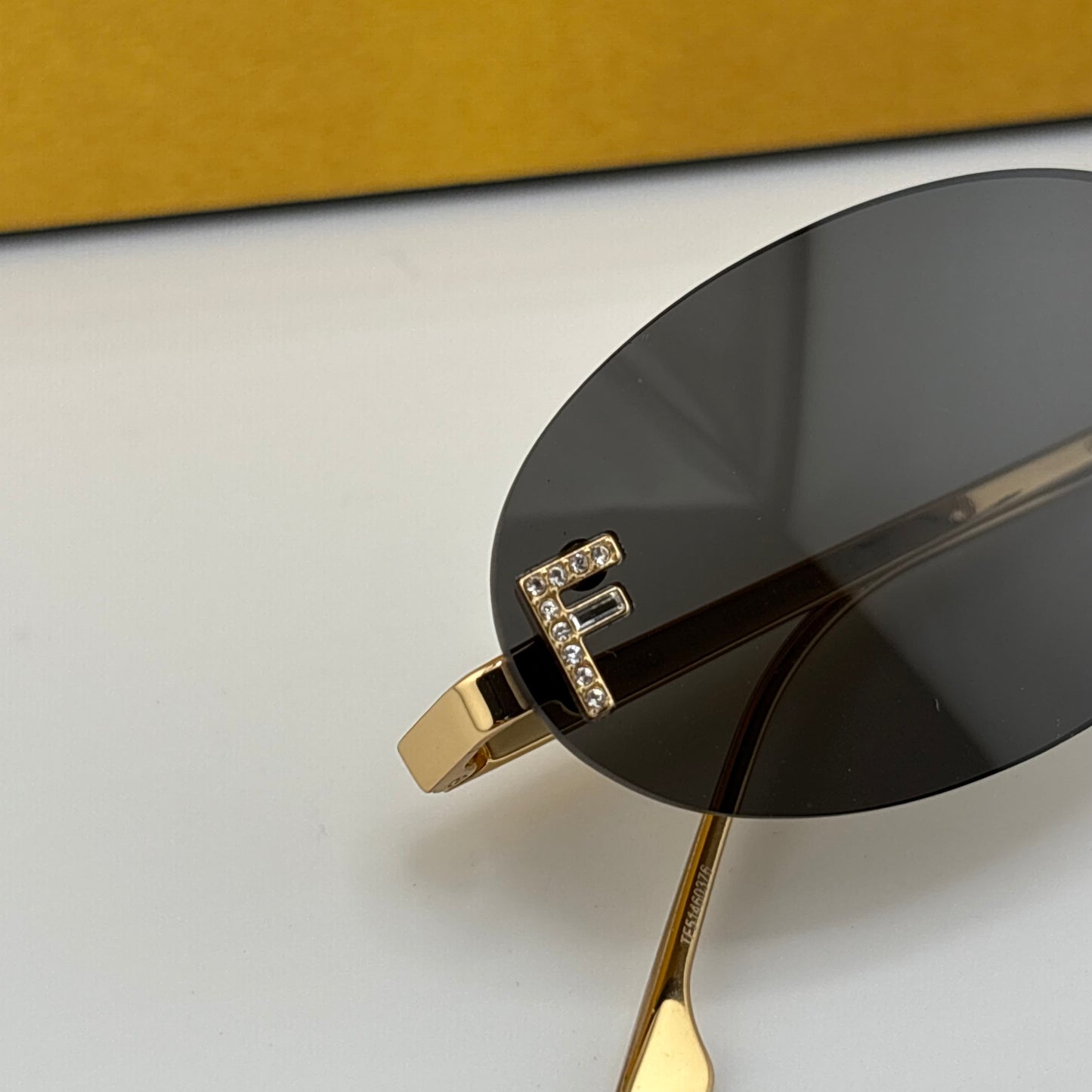 Fendi First Crystal Rimless Sunglasses