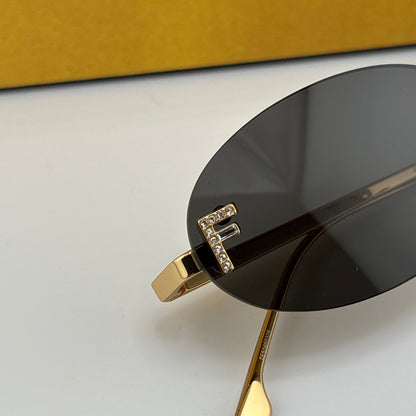 Fendi First Crystal Rimless Sunglasses