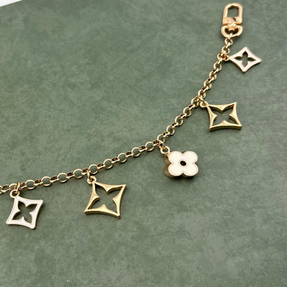5 Mixed Motif Bag Charm White