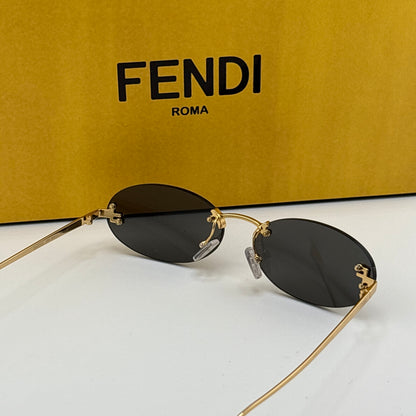 Fendi First Crystal Rimless Sunglasses