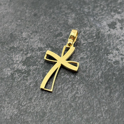 14k Gold Open Cross Pendant