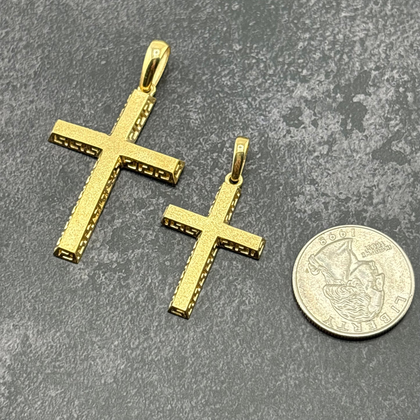 14k Gold Cross Pendants - 2 Sizes Available