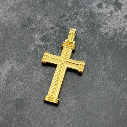 14k Gold Solid Cross Pendant