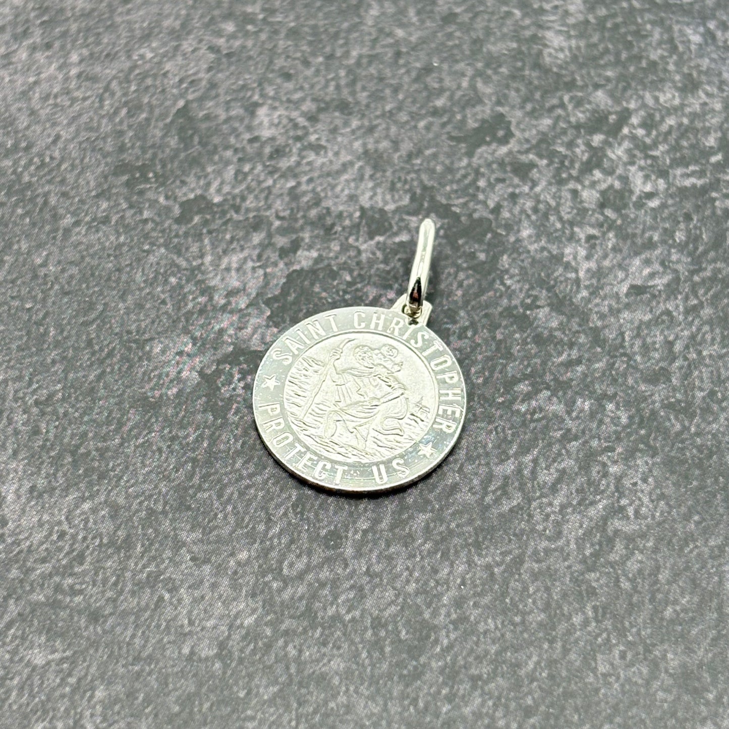 14k White Gold Saint Christopher Pendant