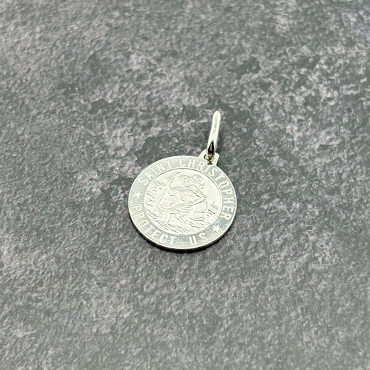 14k White Gold Saint Christopher Pendant