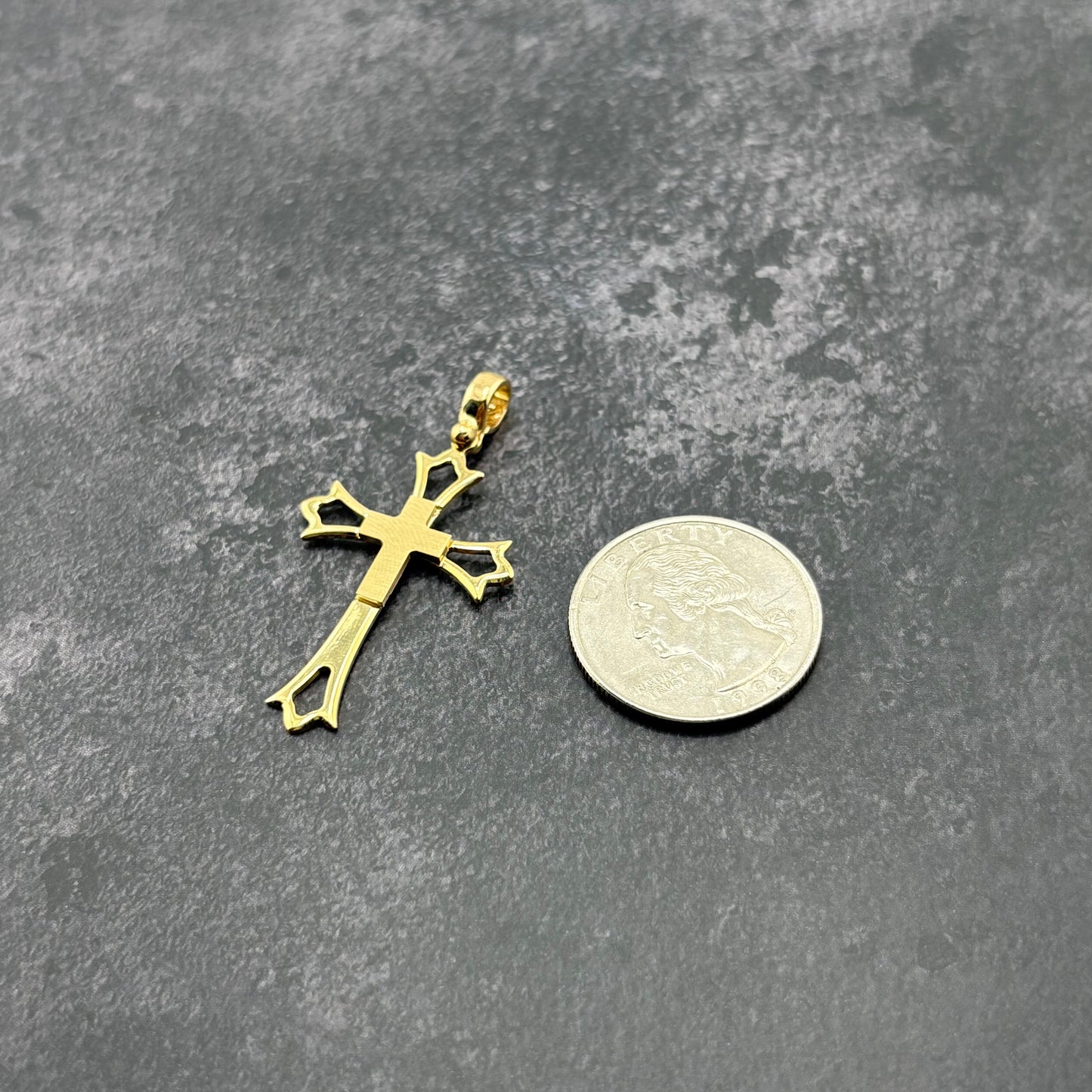 14k Gold Open Cross Pendant