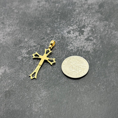 14k Gold Open Cross Pendant