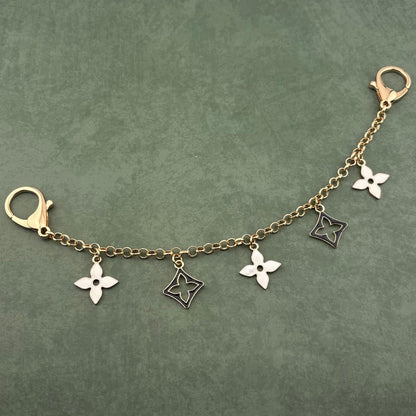 5 Mixed Motif Bag Charm White/Black Large Clasp