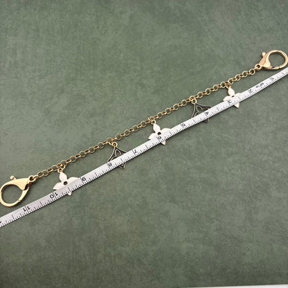 5 Mixed Motif Bag Charm White/Black Large Clasp