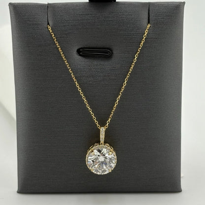 2.77CT Lab Grown Diamond Necklace, 14k Yellow Gold