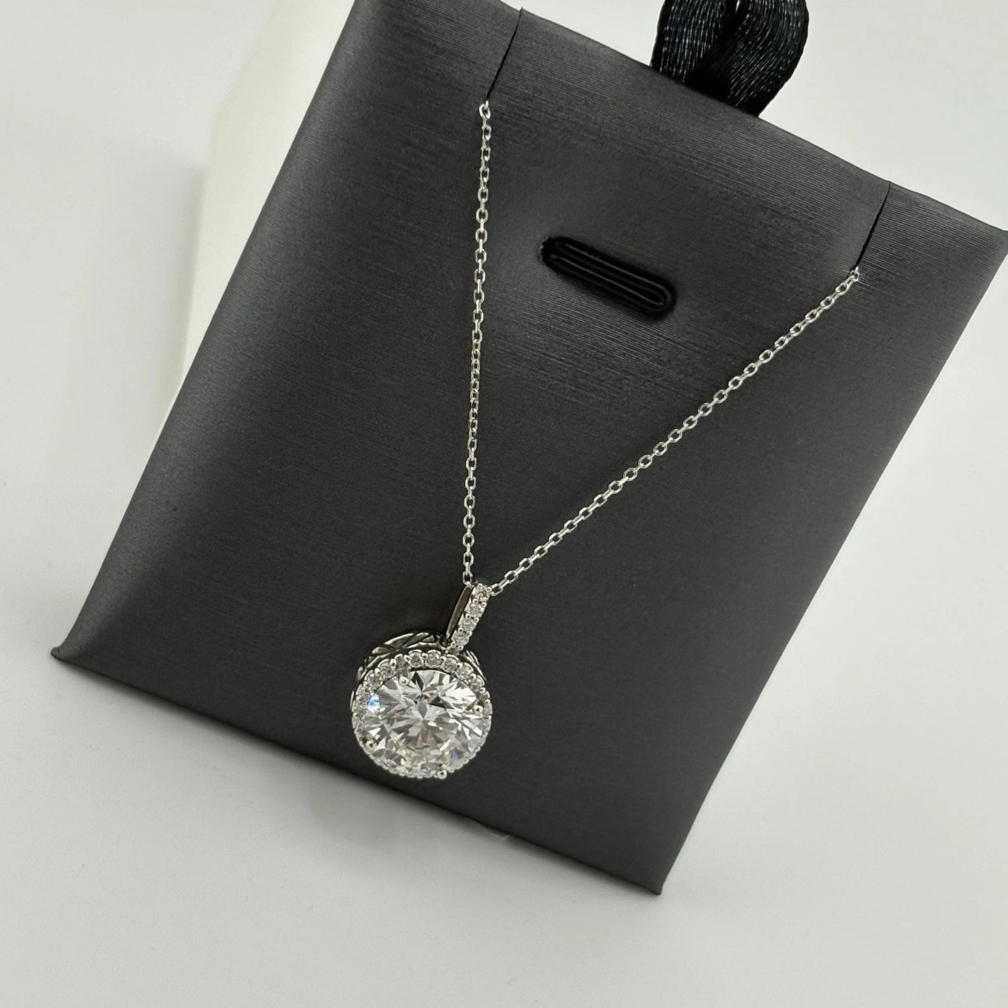 3.57CT Lab Grown Diamond Necklace 14k White Gold