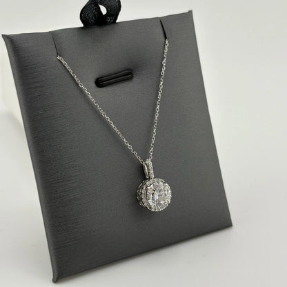 1.54CT Lab Grown Diamond Necklace 14k White Gold