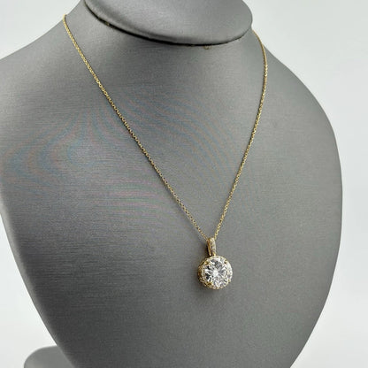 2.77CT Lab Grown Diamond Necklace, 14k Yellow Gold