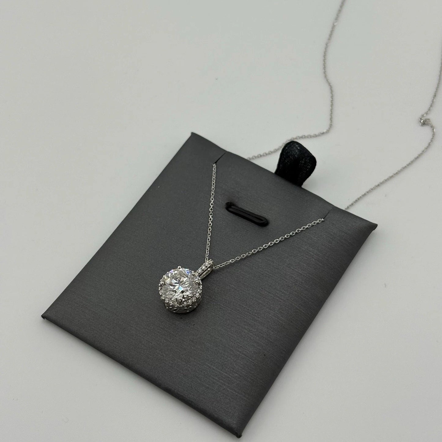 2.76CT Lab Grown Diamond Necklace 14k White Gold