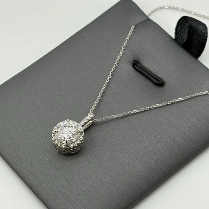 1.54CT Lab Grown Diamond Necklace 14k White Gold