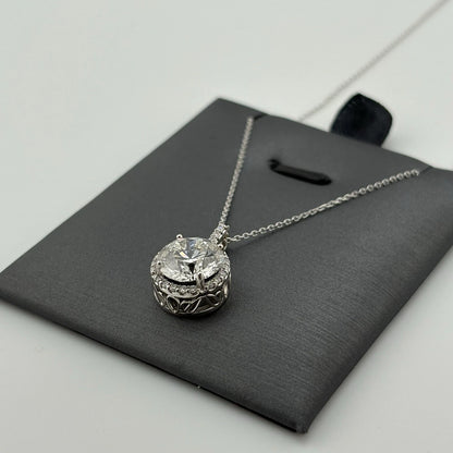 3.57CT Lab Grown Diamond Necklace 14k White Gold