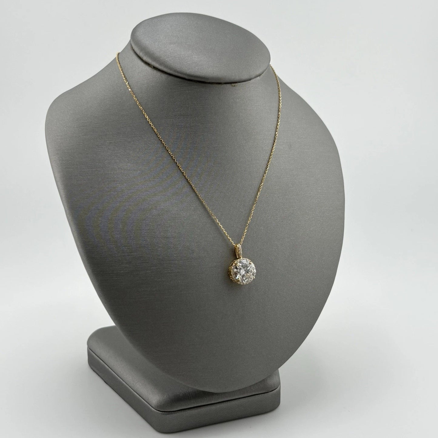 2.77CT Lab Grown Diamond Necklace, 14k Yellow Gold
