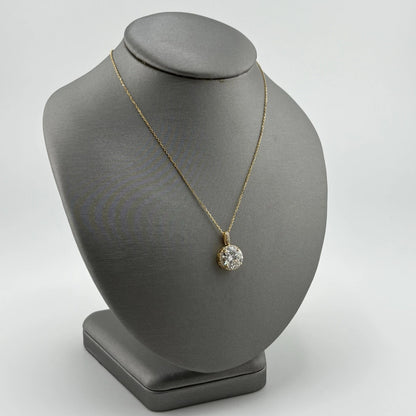 2.77CT Lab Grown Diamond Necklace, 14k Yellow Gold