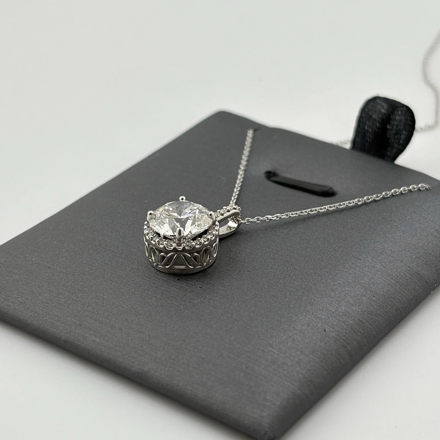 2.76CT Lab Grown Diamond Necklace 14k White Gold