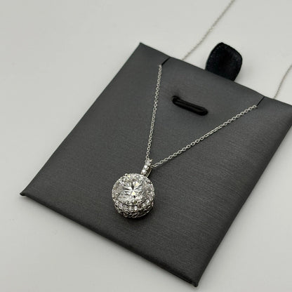 3.57CT Lab Grown Diamond Necklace 14k White Gold