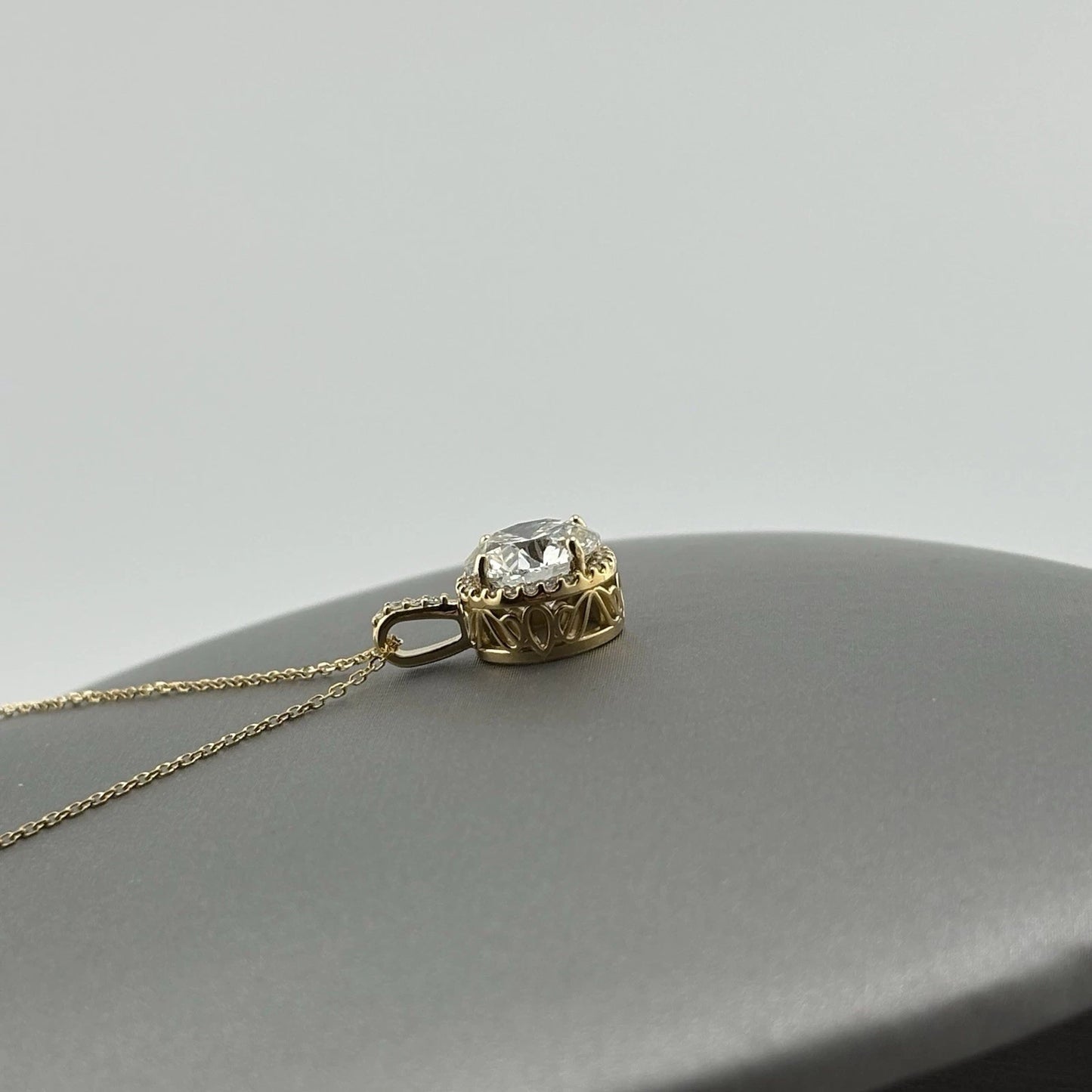 2.77CT Lab Grown Diamond Necklace, 14k Yellow Gold