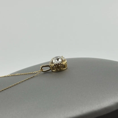 2.77CT Lab Grown Diamond Necklace, 14k Yellow Gold