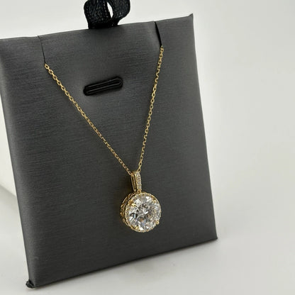 3.11CT Lab Grown Diamond Necklace 14k Yellow Gold