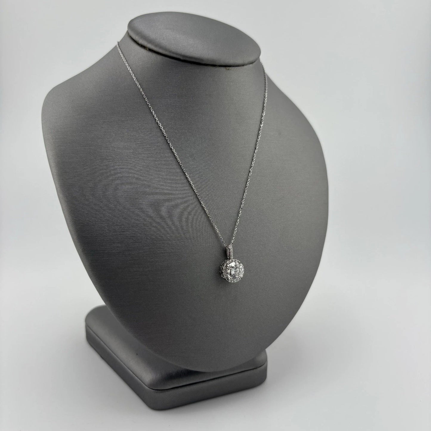 1.54CT Lab Grown Diamond Necklace 14k White Gold