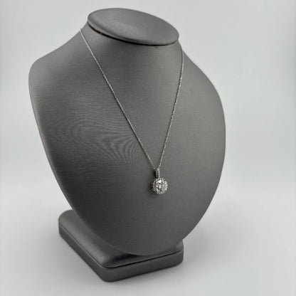1.54CT Lab Grown Diamond Necklace 14k White Gold