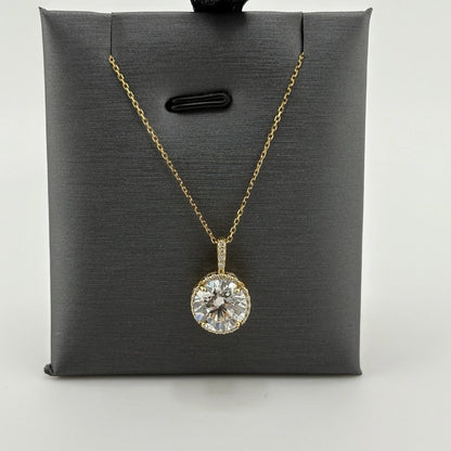 3.11CT Lab Grown Diamond Necklace 14k Yellow Gold