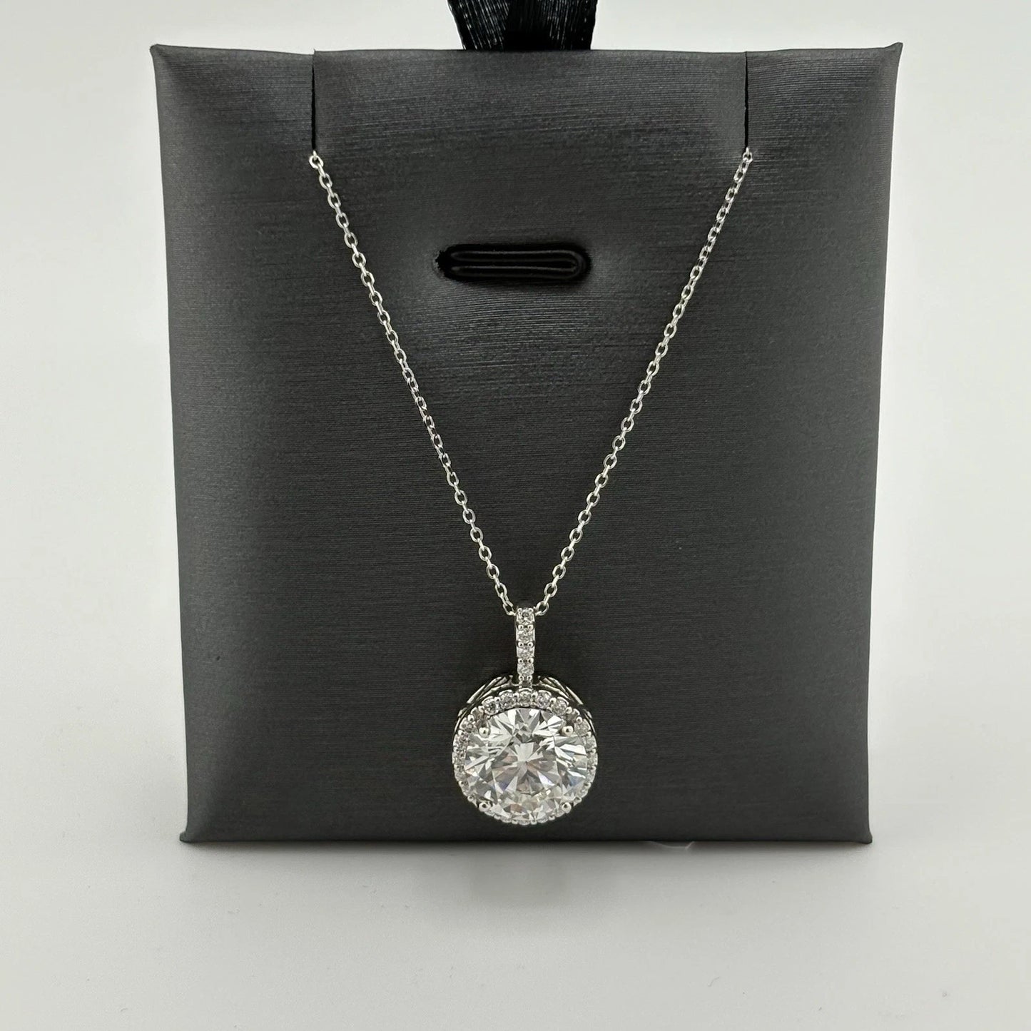 3.57CT Lab Grown Diamond Necklace 14k White Gold