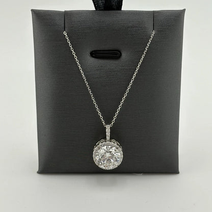3.57CT Lab Grown Diamond Necklace 14k White Gold