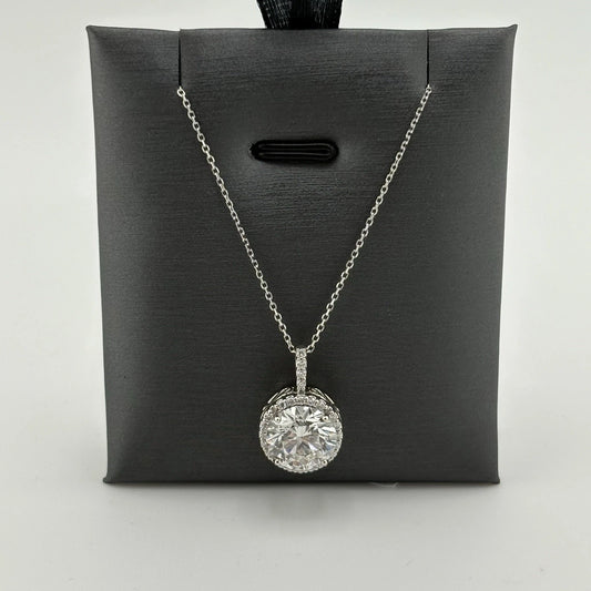 3.57CT Lab Grown Diamond Necklace 14k White Gold
