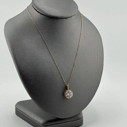 3.11CT Lab Grown Diamond Necklace 14k Yellow Gold