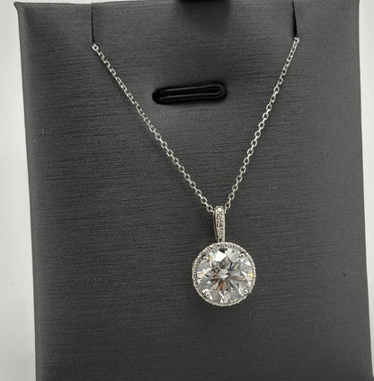 2.76CT Lab Grown Diamond Necklace 14k White Gold