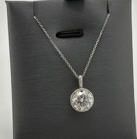 2.76CT Lab Grown Diamond Necklace 14k White Gold