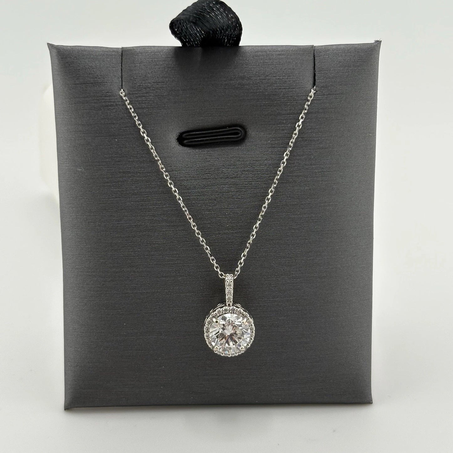 1.54CT Lab Grown Diamond Necklace 14k White Gold
