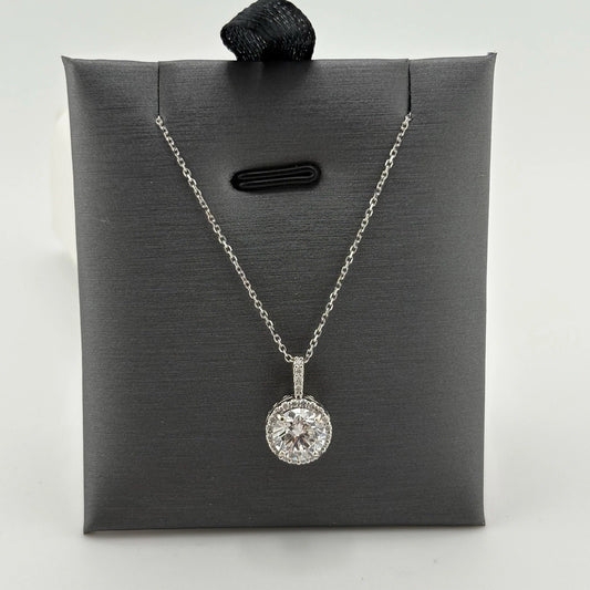 1.54CT Lab Grown Diamond Necklace 14k White Gold